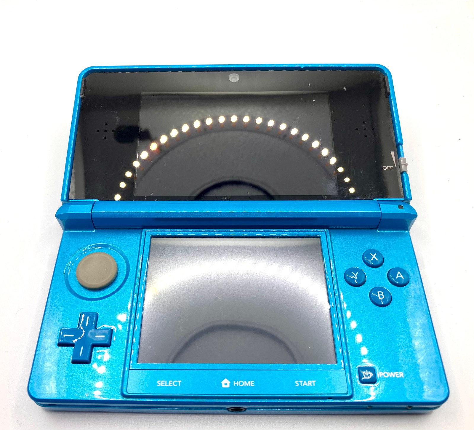 Nintendo 3DS Aqua Blue Console Junk Bottom Screen Not Working Region Locked