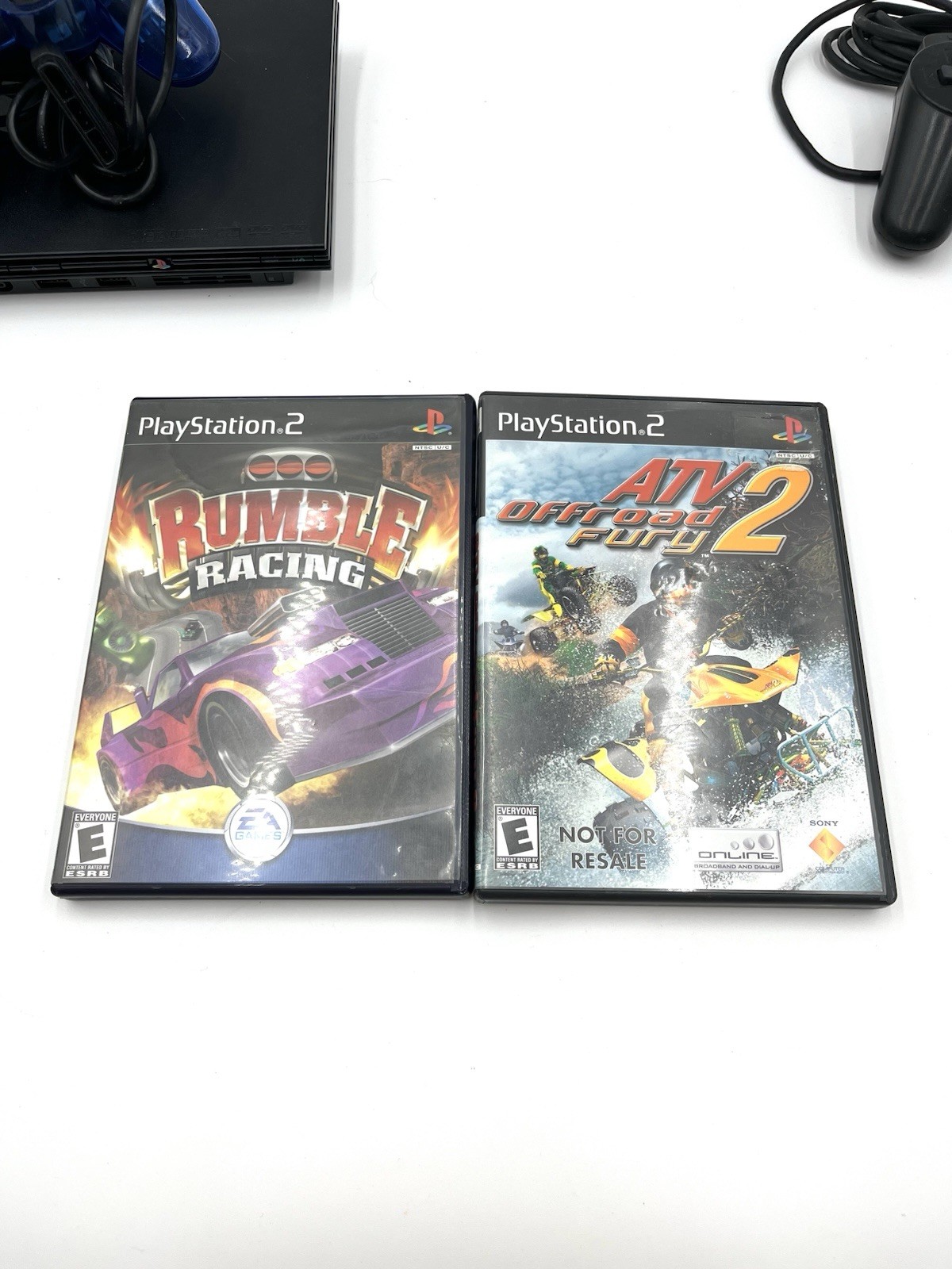 Playstation 2 PS2 Slim SCPH-70001 Console Bundle Lot 2 Games 2 Controllers READ!