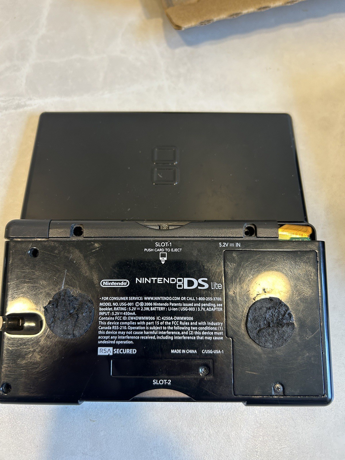 Nintendo DS Lite Black Handheld System USG-001 Headphone Jack READ DESCRIPTION!