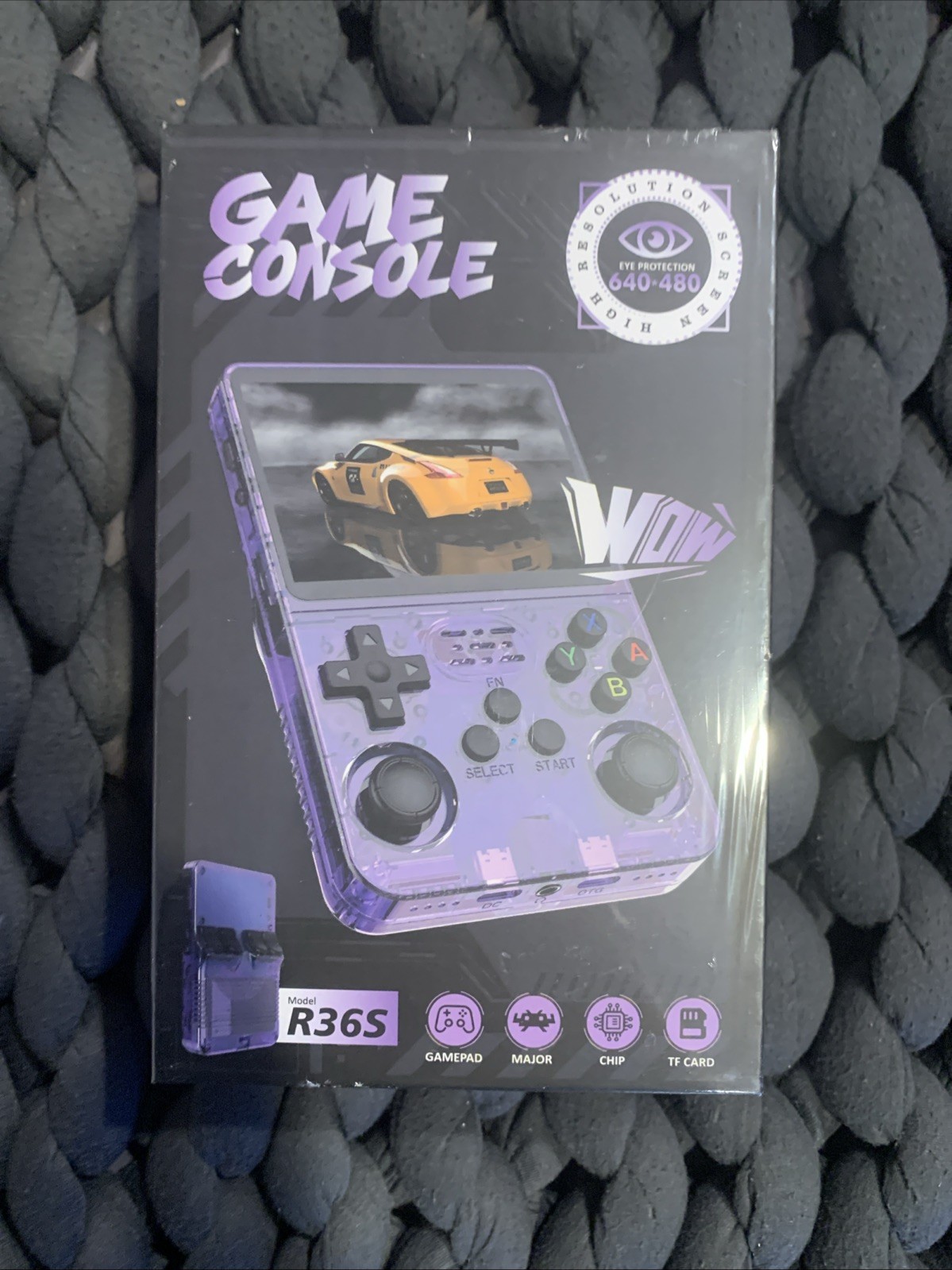 R36S Purple 64 GB Handheld Game Console IPS Screen 3.5 Inch, 20000+ Video Games
