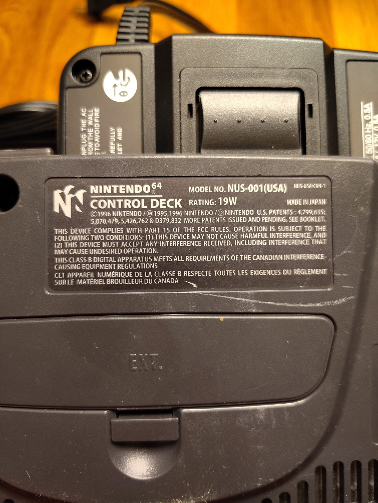 Nintendo 64 System Home Console & Cables Charcoal Gray, Tested Works