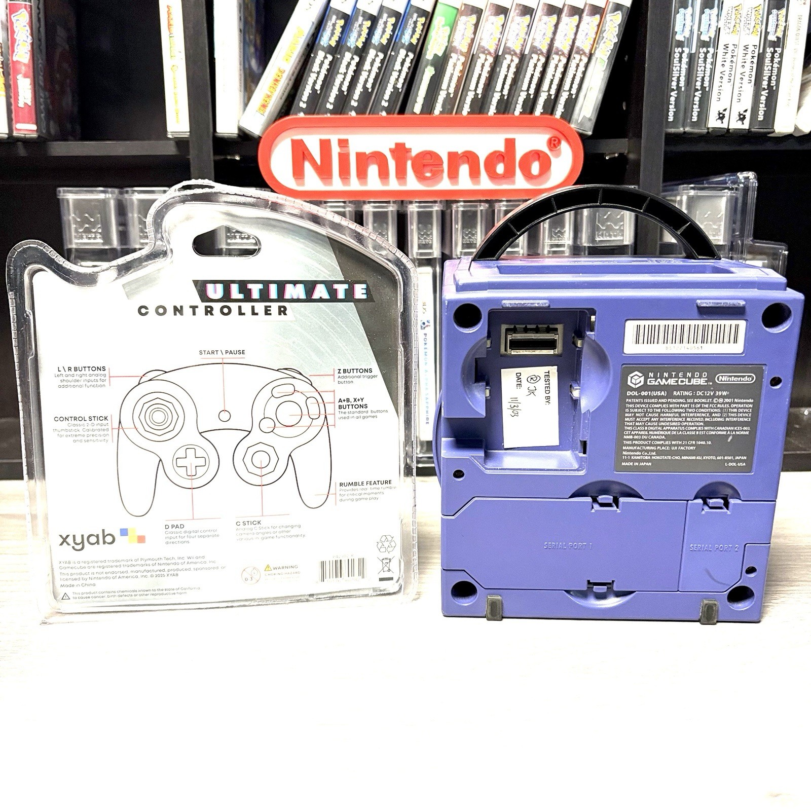 Indigo Nintendo GameCube Console Bundle System w New Purple Controller & Hookups