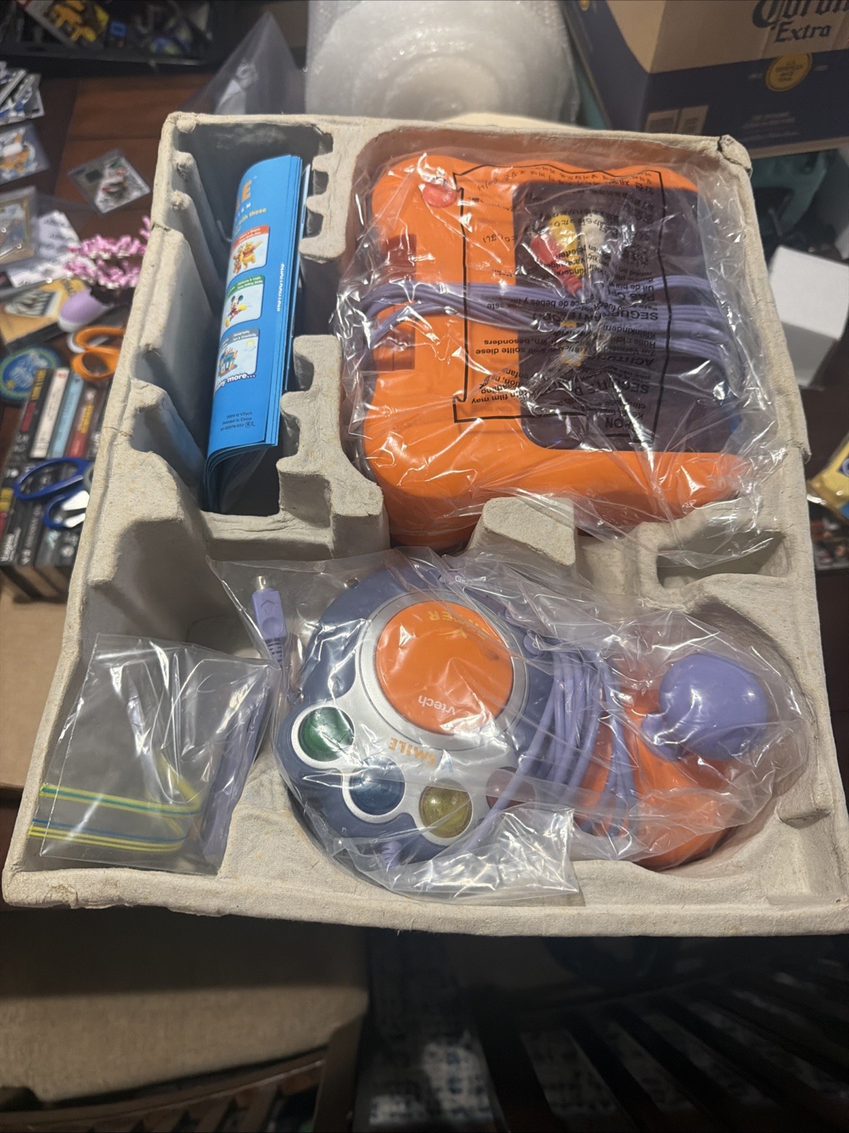 V Smile V Tech TV Learning System Console With Two Controllers And Game *Read*
