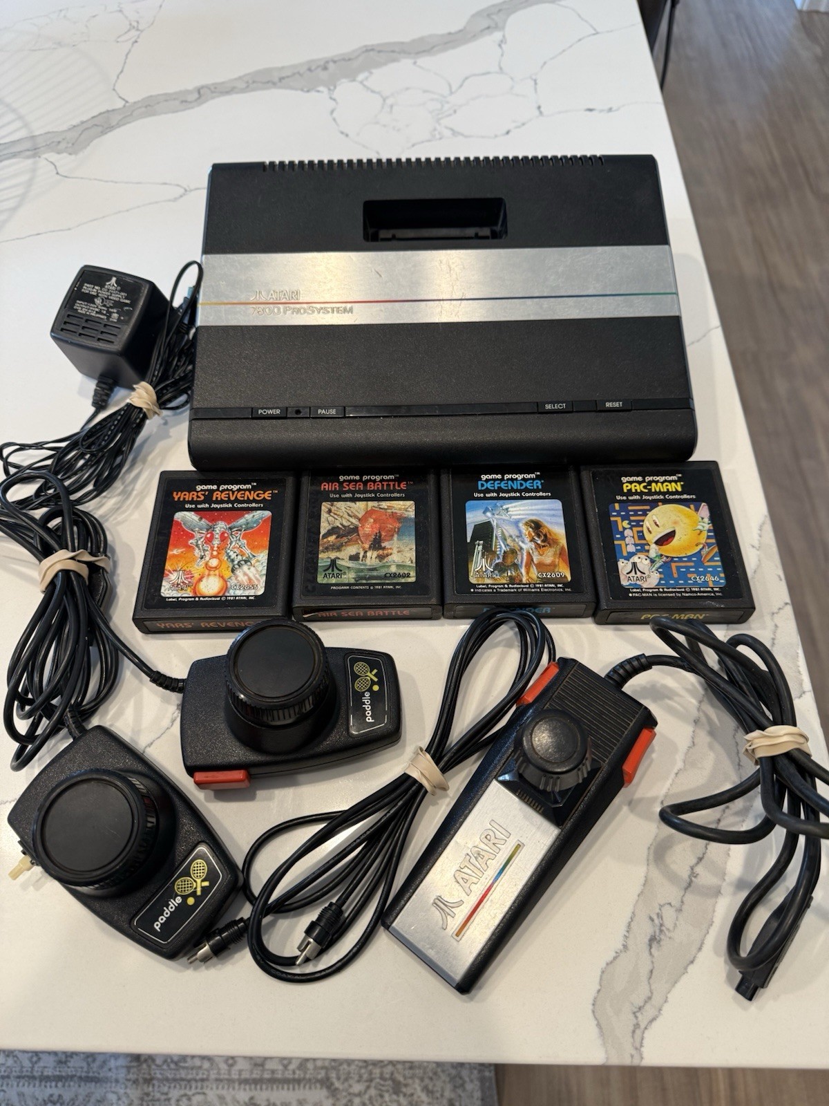 Atari 7800 ProSystem 1986 Console Bundle Controller AS IS Parts READ!!
