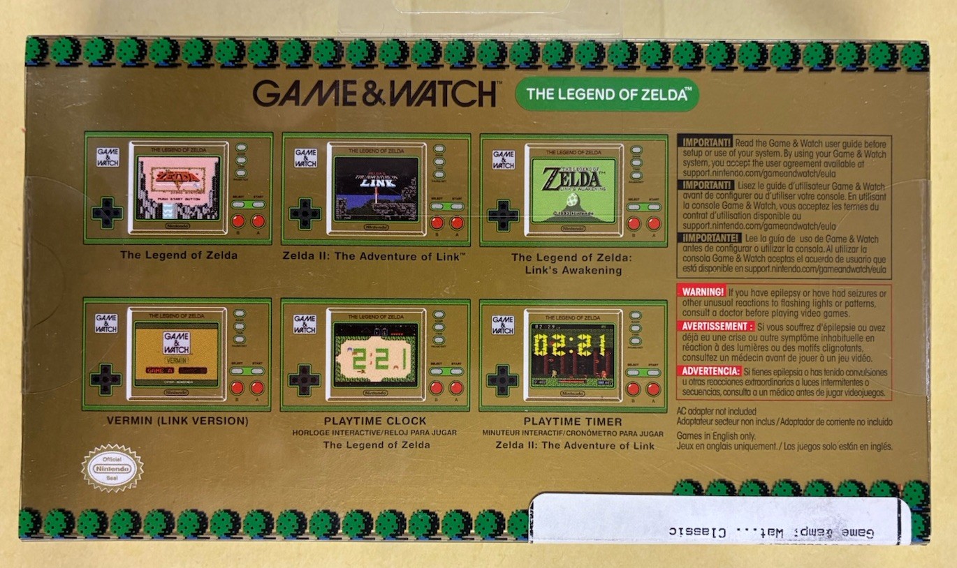 Nintendo Game & Watch The Legend of Zelda, Adventures, Link’s Awakening Gameboy