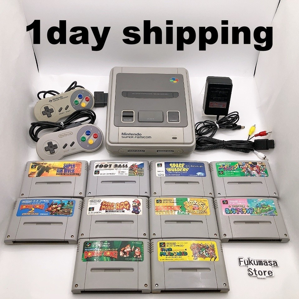 Nintendo Super Famicom Console SFC SNES 10 Games Bundle NTSC-J Japan Tested