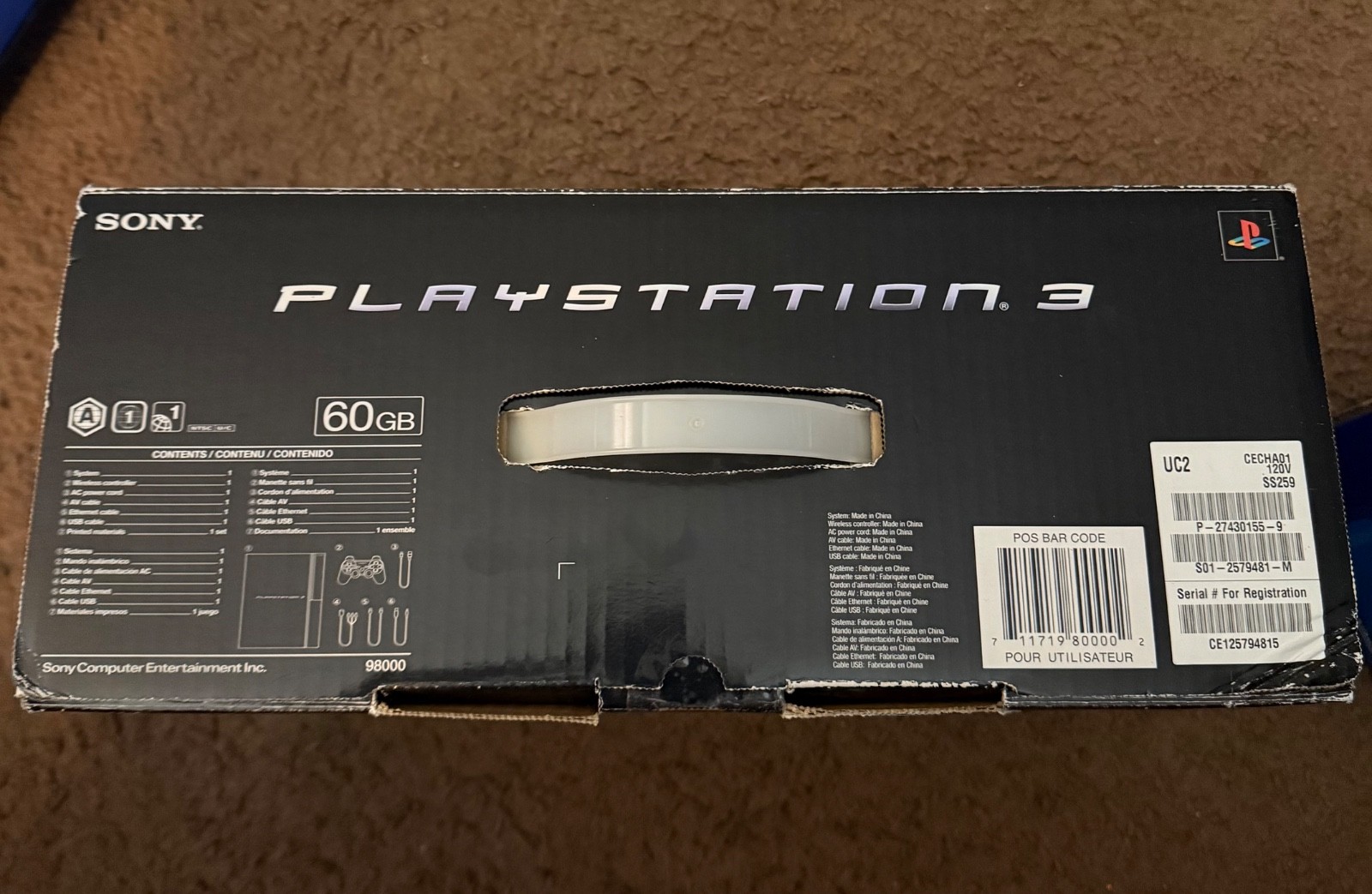 PlayStation 3 Backwards Compatible PS3 CECHA01 60GB With Original Box/Blu Ray