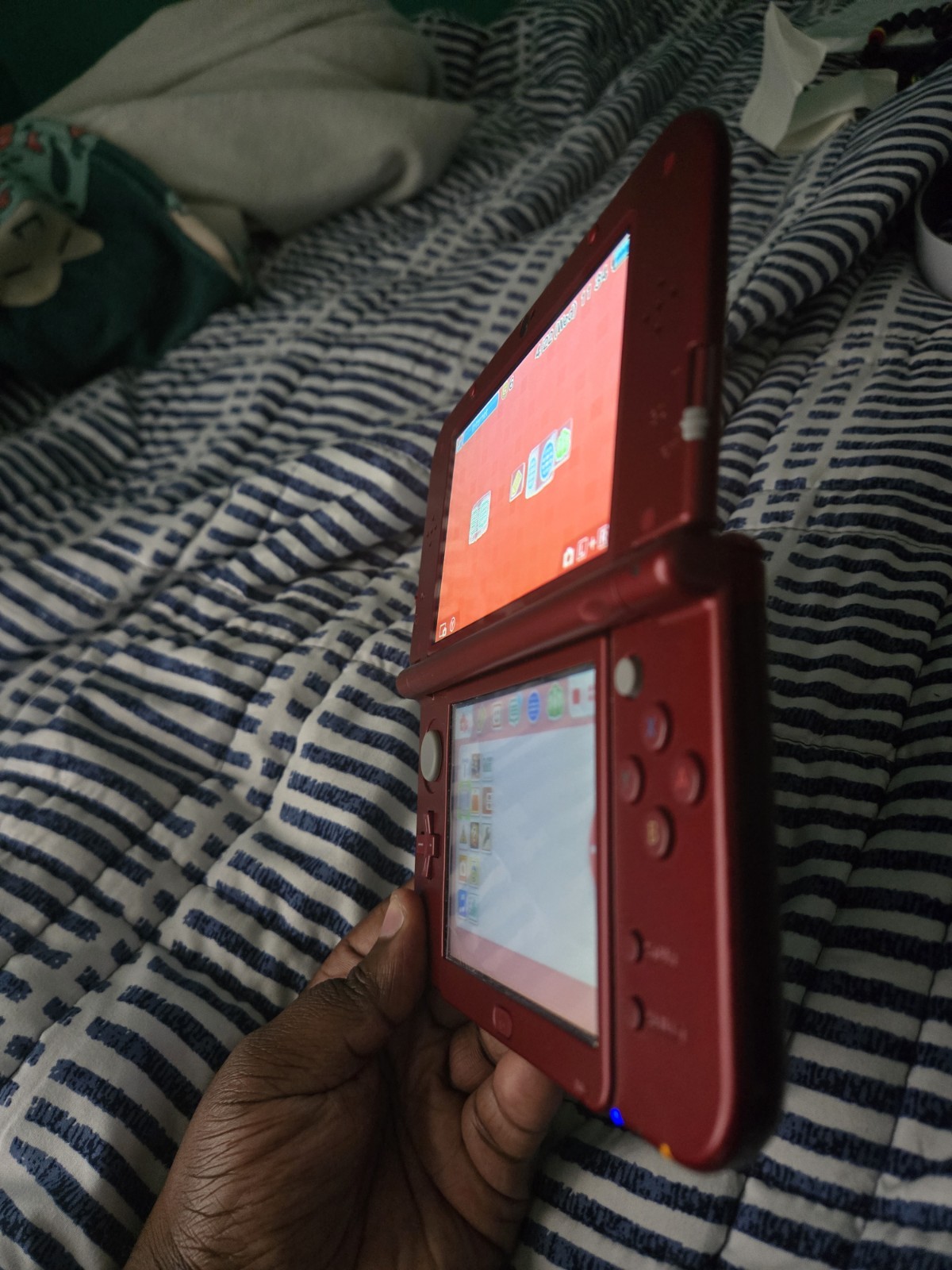 Dual IPS New Nintendo 3DS XL LL Metallic Red Console US MOTHERBOARD GREAT COND