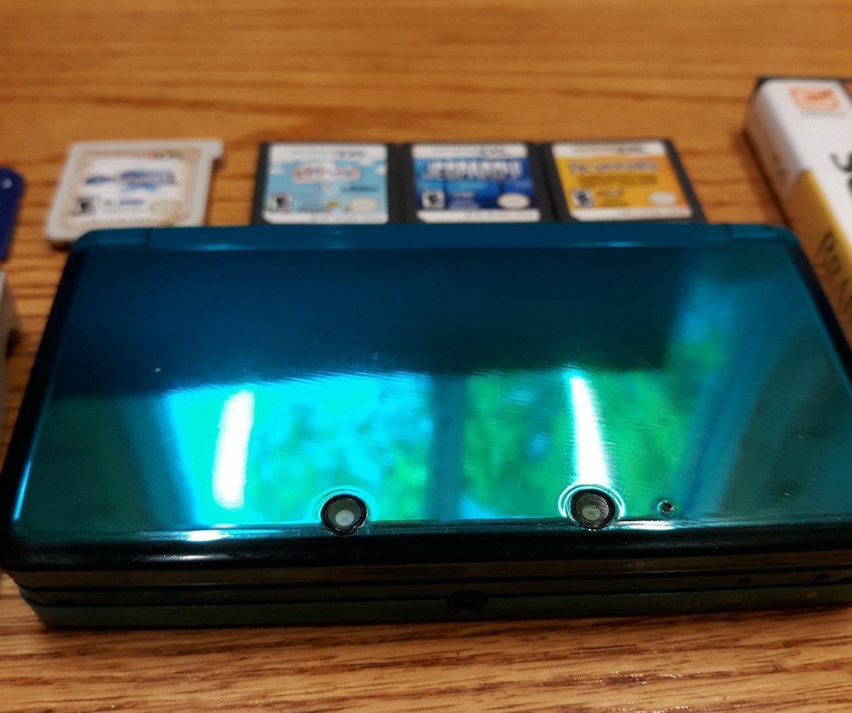 Nintendo 3ds Aqua Blue Console Lot W 5 Games And Charger Tested Works