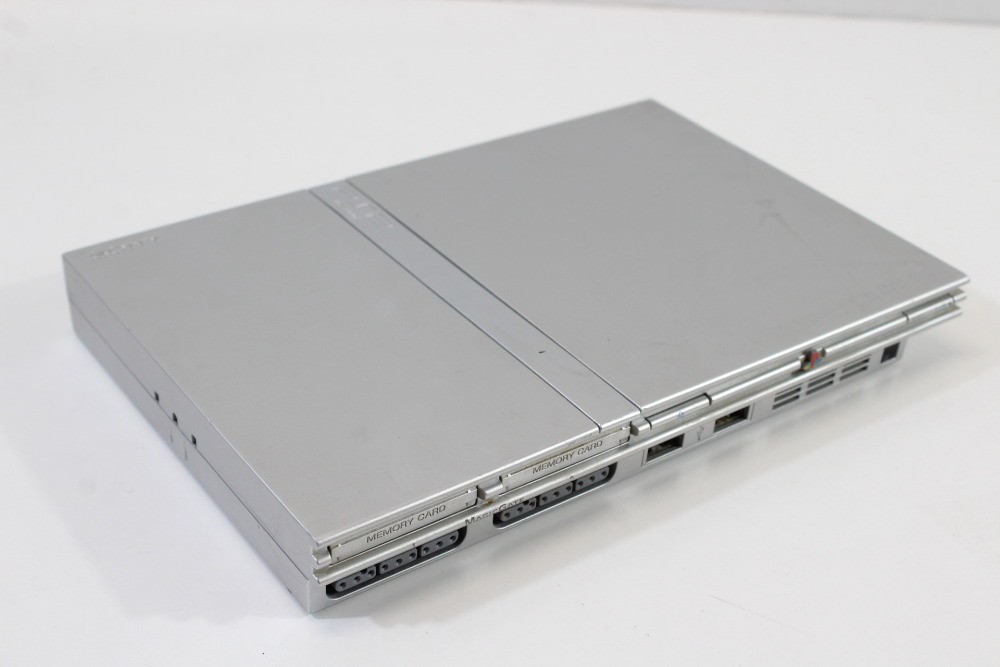 PlayStation 2 PS2 Slim Silver Console SCPH-75000 AC AV NTSC-J Japan WORKS GREAT