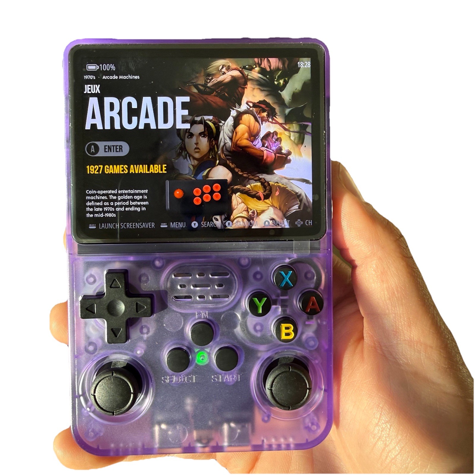 BrandNew Sealed Transparent Atomic Purple Retro Handheld Gaming Console R36S US