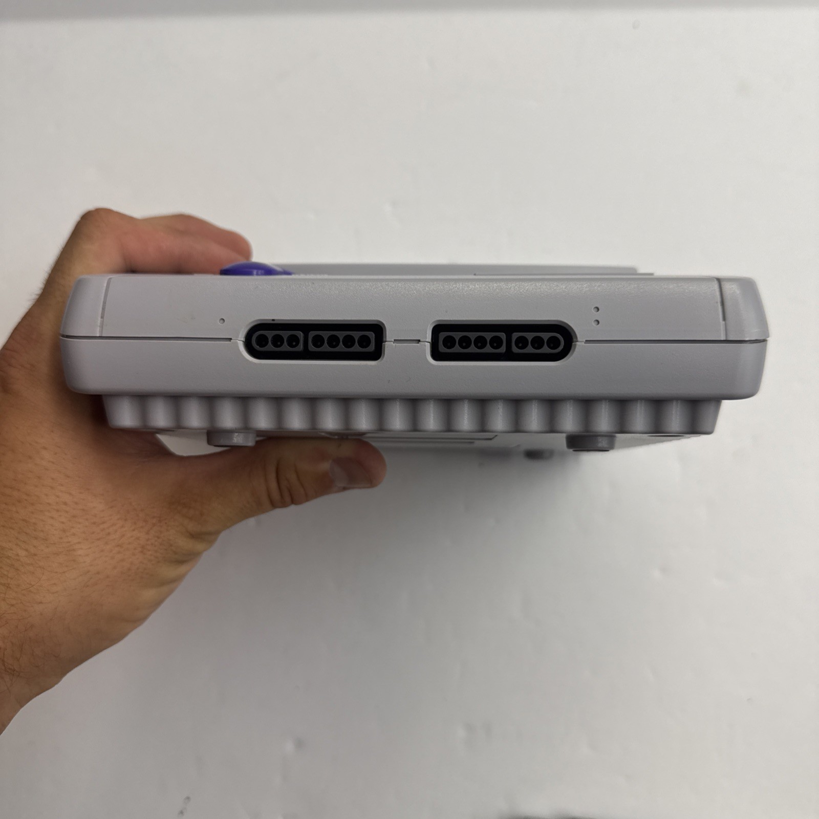 SNES – Super Nintendo Mini Jr Console Gray Cables Game Controller Tested #2942