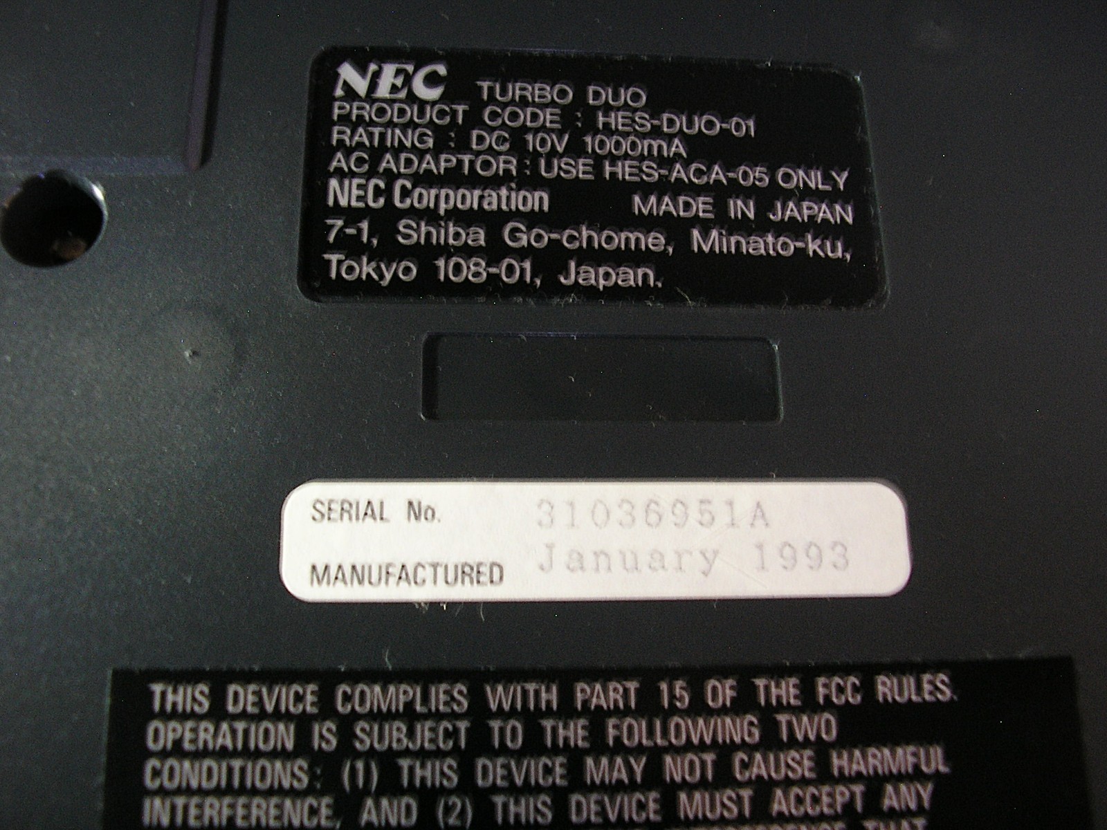 NEC Turbo Duo TurboGrafx-16 Super CD-ROM Console + Box & Games (Tested Working)