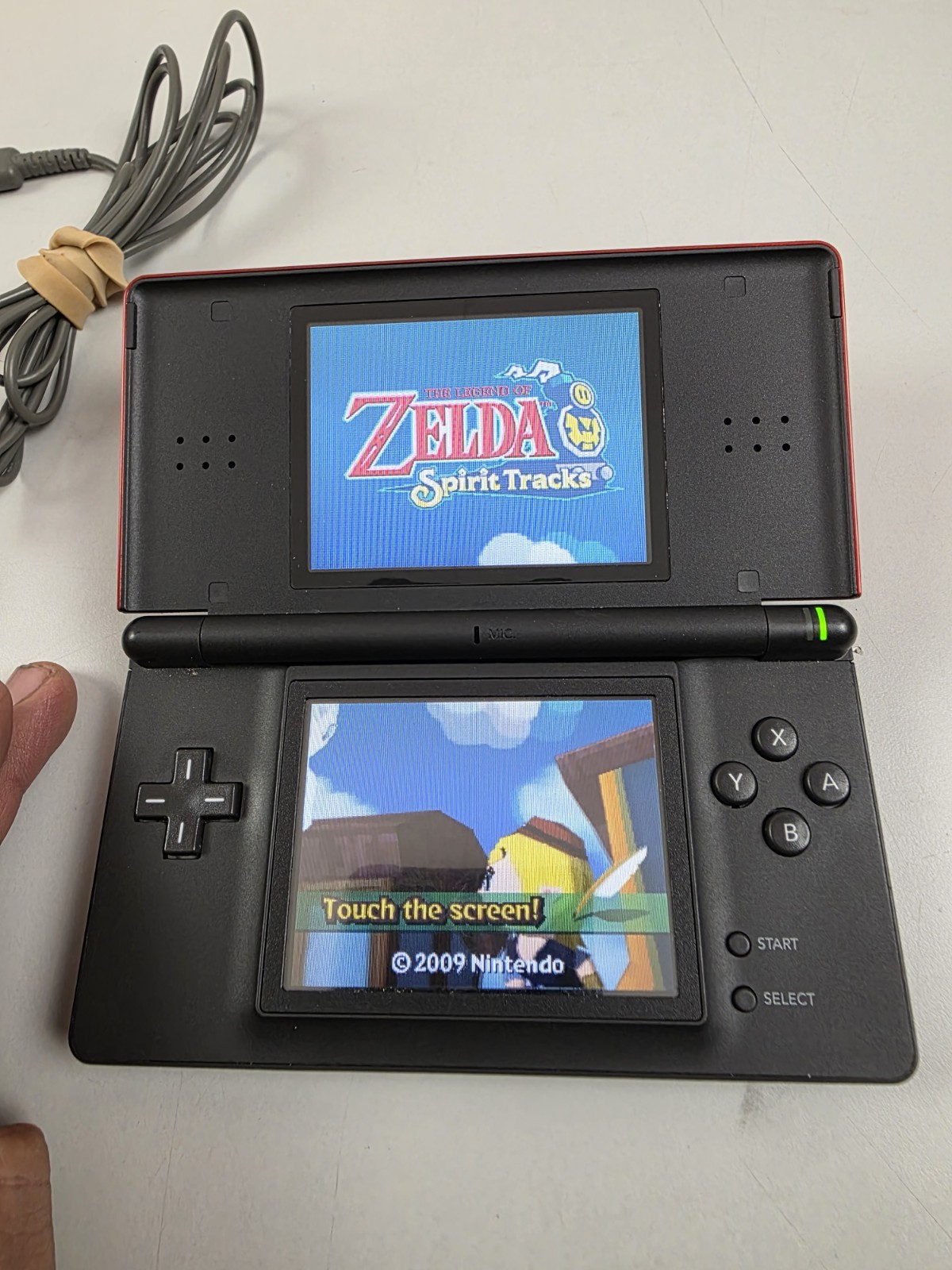Nintendo DS Lite Red Console Tested & Working Charger Included W Zelda Spirit