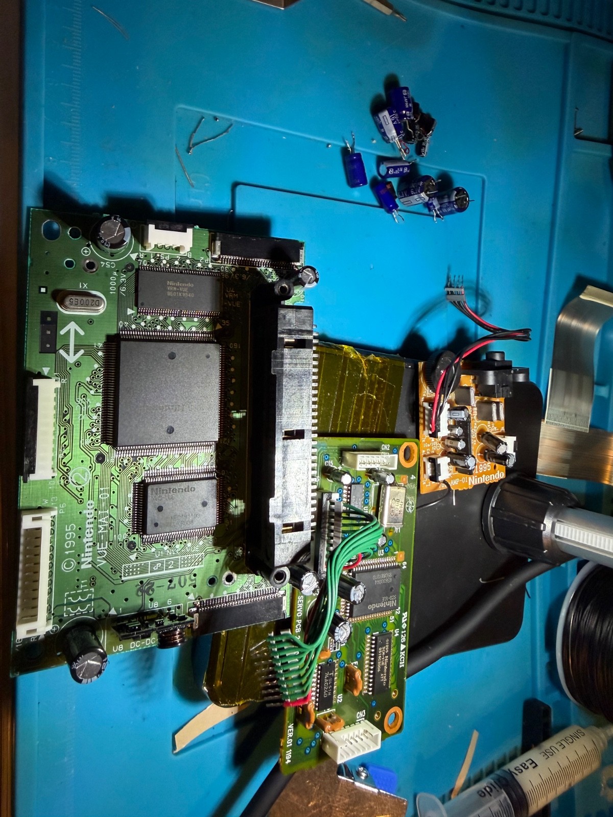 Virtual Boy + VGA Out “Virtual Tap”soldered Eye Patch Ribbons,SSF Lens&recapped