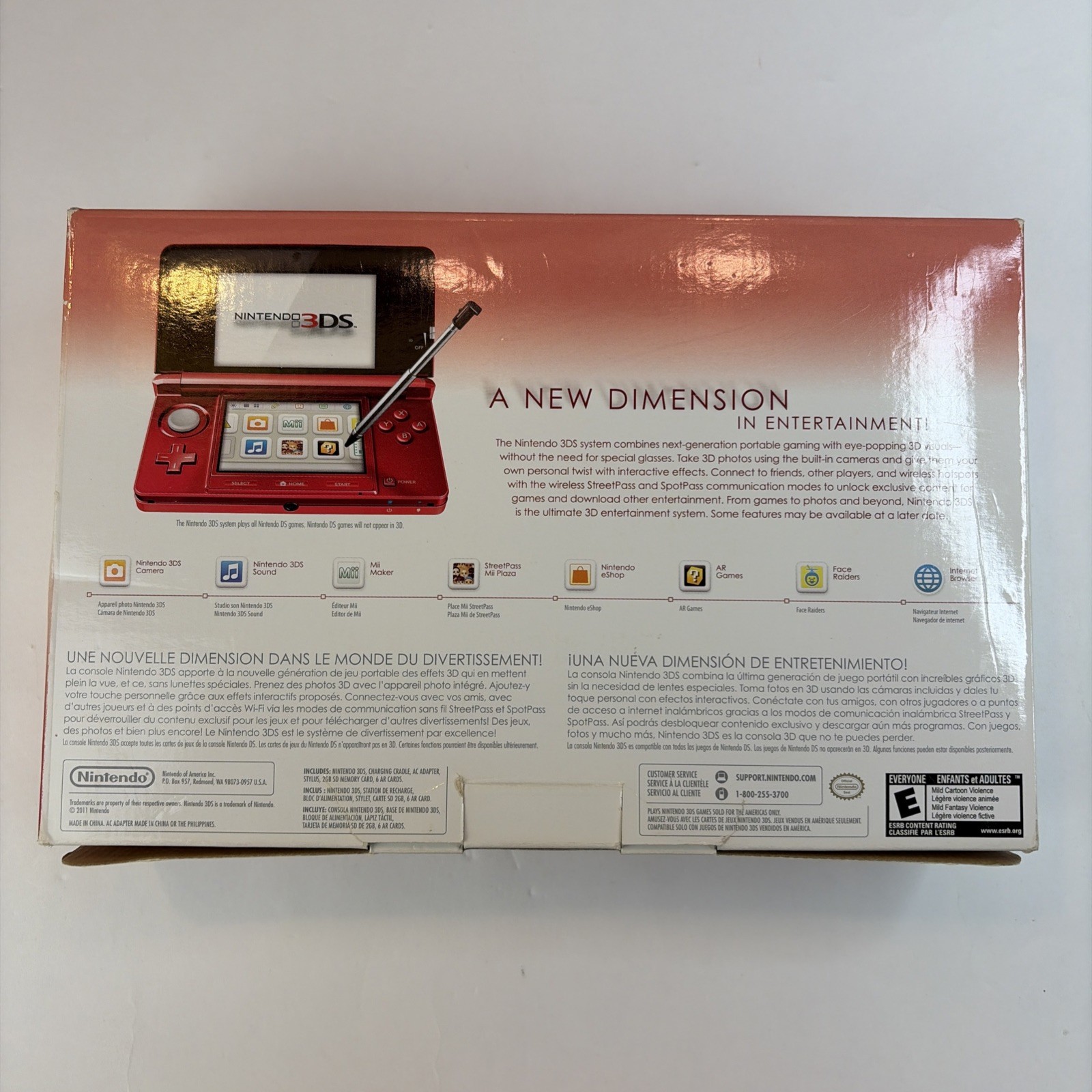 Nintendo 3DS Handheld System (CIB) – Flame Red US Model Complete Box CIB
