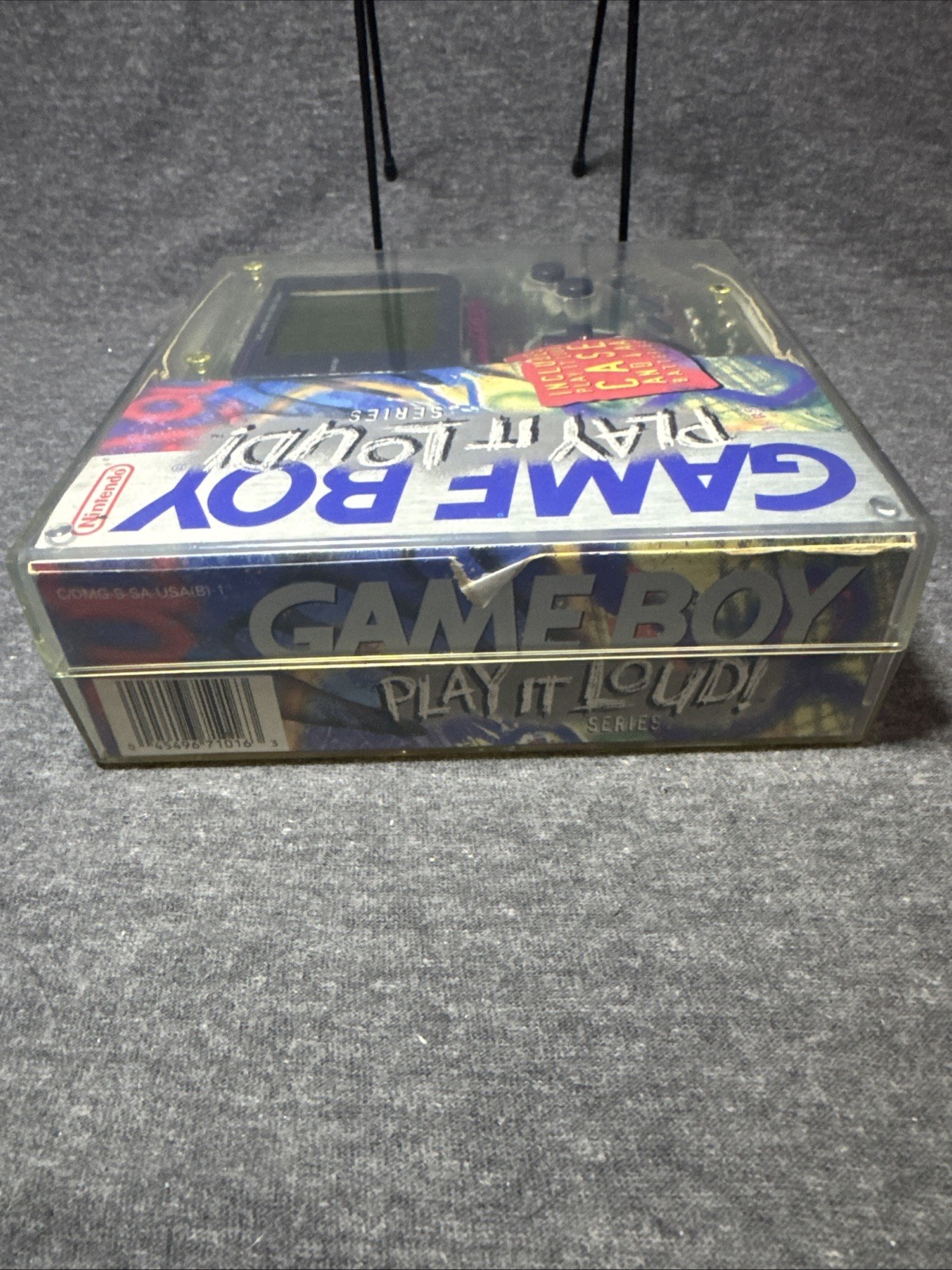 Nintendo Gameboy Clear Transparent Play It Loud DMG-01 And Case 3