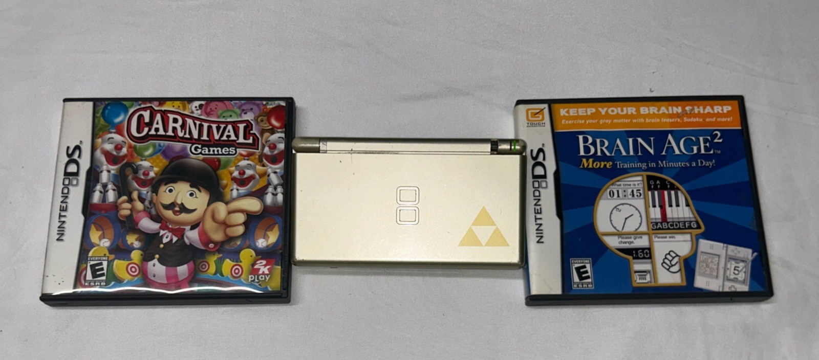 Nintendo DS Lite Console Zelda edition 001 Triforce Working For Parts Or Repair