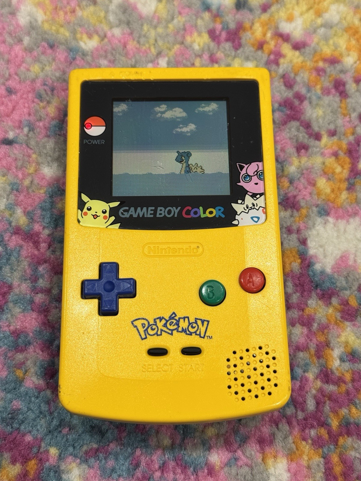Nintendo Game Boy Color Handheld Pokémon Pikachu Edition Genuine Works