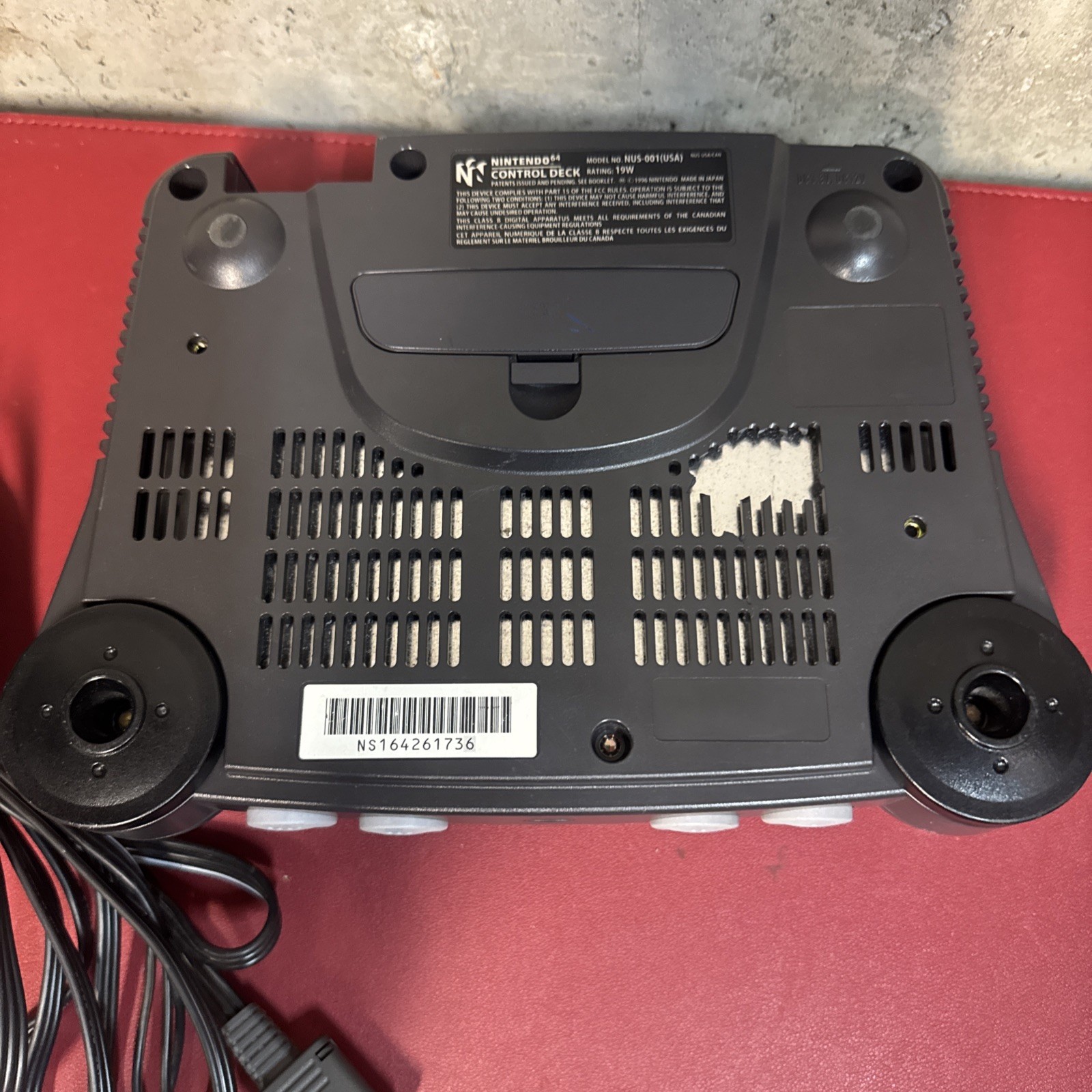 Nintendo 64 Console NUS-001 USA Model with Expansion, Power AV cables See Pics D