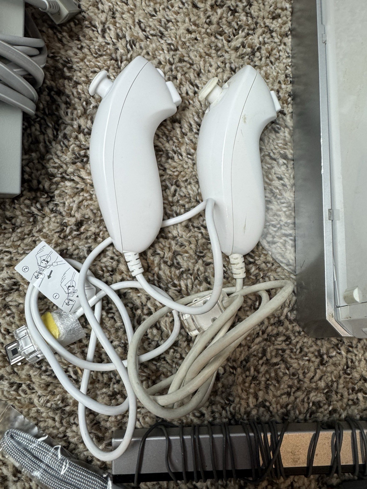 Nintendo Wii Console Bundle RVL-001 Cords Wii Remotes Nunchucks Tested & Works