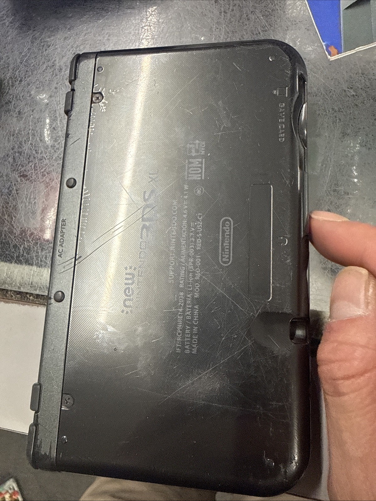 New Nintendo 3DS LL Metallic Black For Parts / Repair / Work