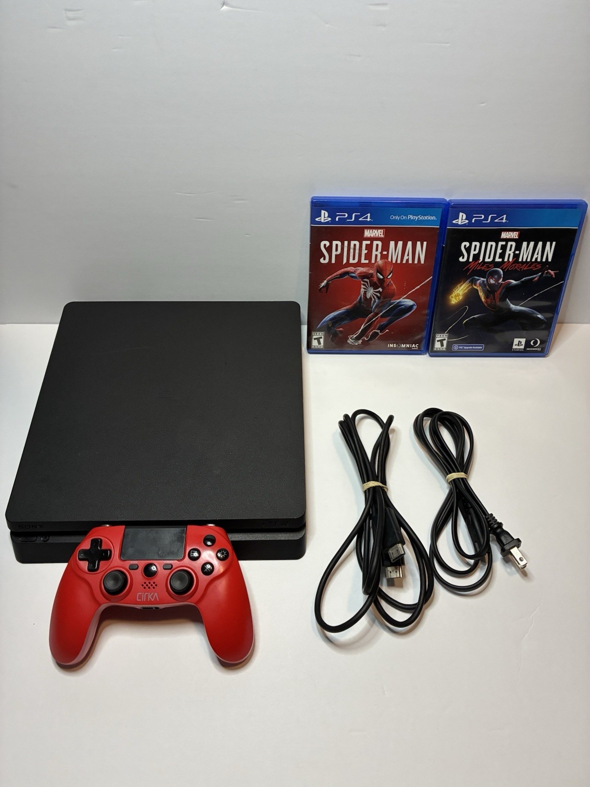PS4 Slim 1TB Console Bundle Spider-Man Games Controller Tested Working