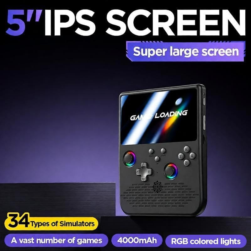 Retro Handheld Game Console, 64G, 5.0 Inch IPS HD Screen, Linux System