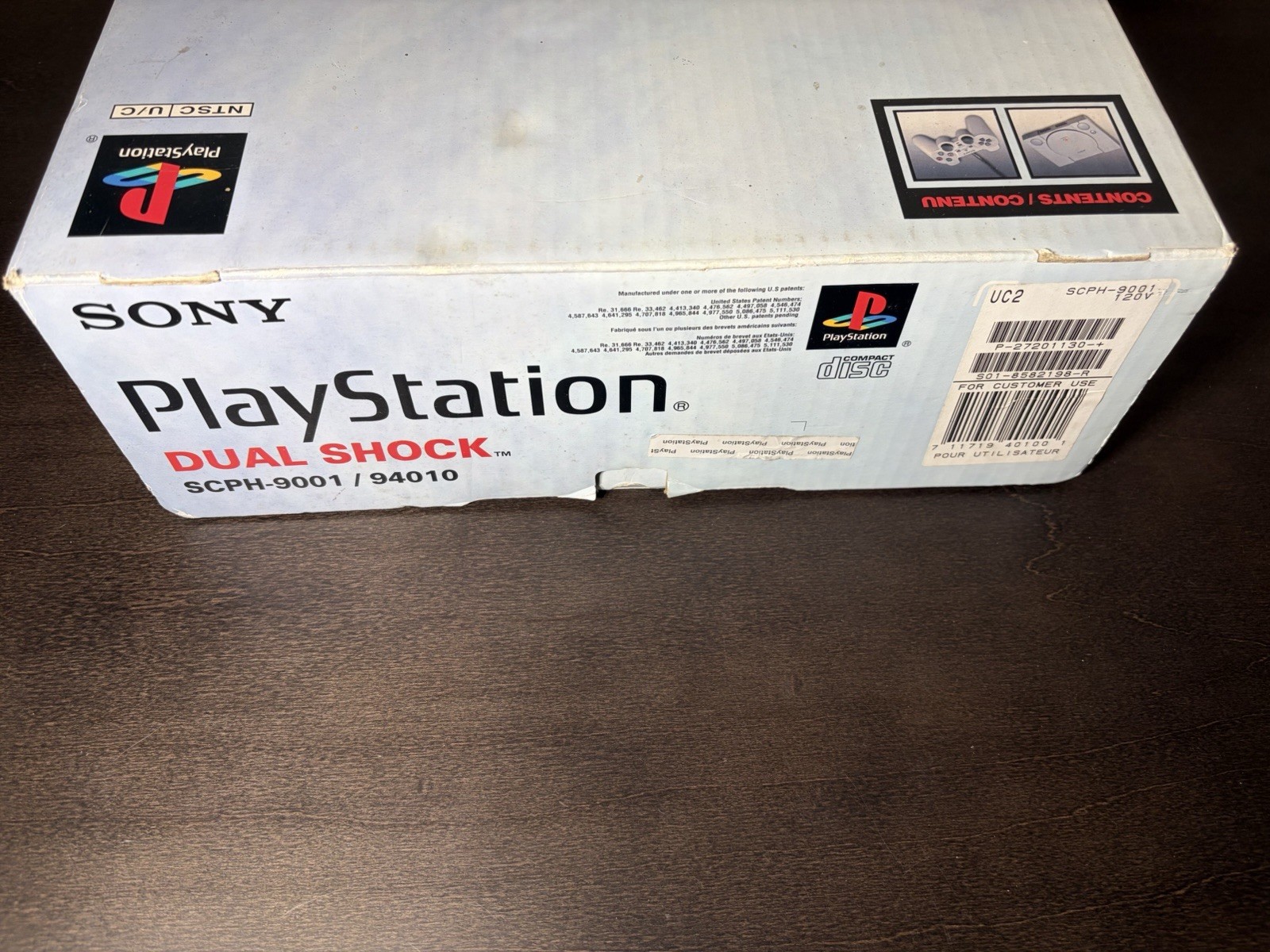Sony PlayStation PS1 Gray Console SCPH-9001 Complete Green Tape Mint Cond