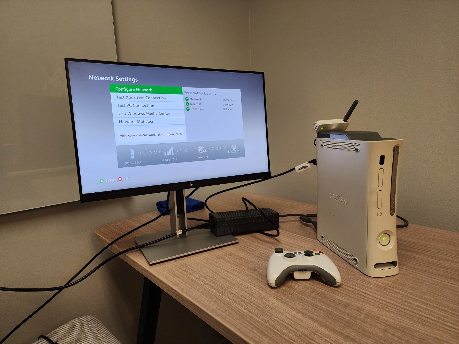 Microsoft Xbox 360 Pro 20GB Console – Matte White w/ Controller + Wi-Fi Adapter