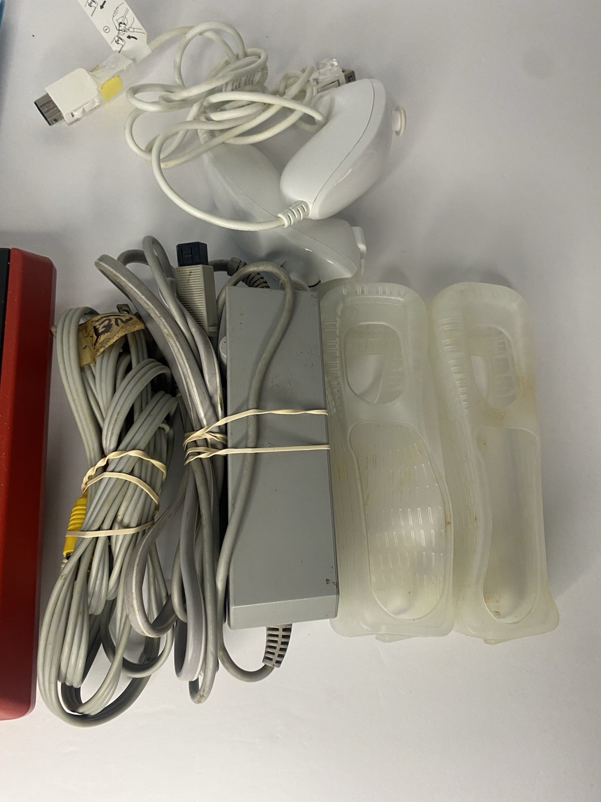 Nintendo Wii mini Red/Black Console Composite RCA with Power Adapter, AV Cable