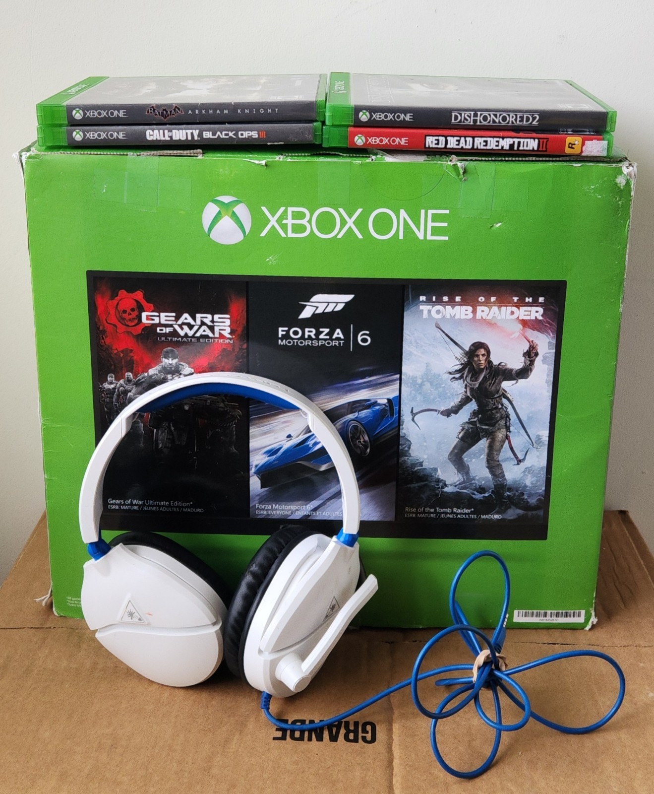 Microsoft Xbox One 500GB Console With 2 Controllers & 4 Games- Black