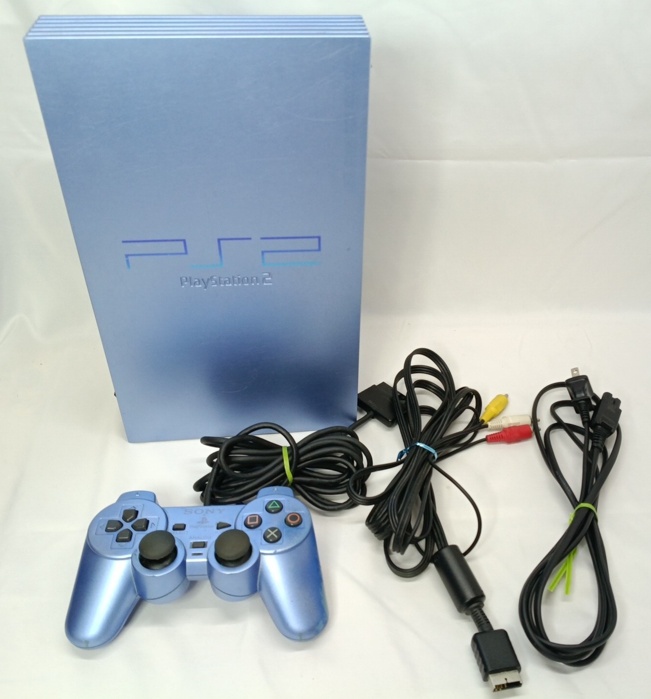 PS2 Aqua Blue Console Controller set Playstation2 Sony NTSC-J Japan Tested