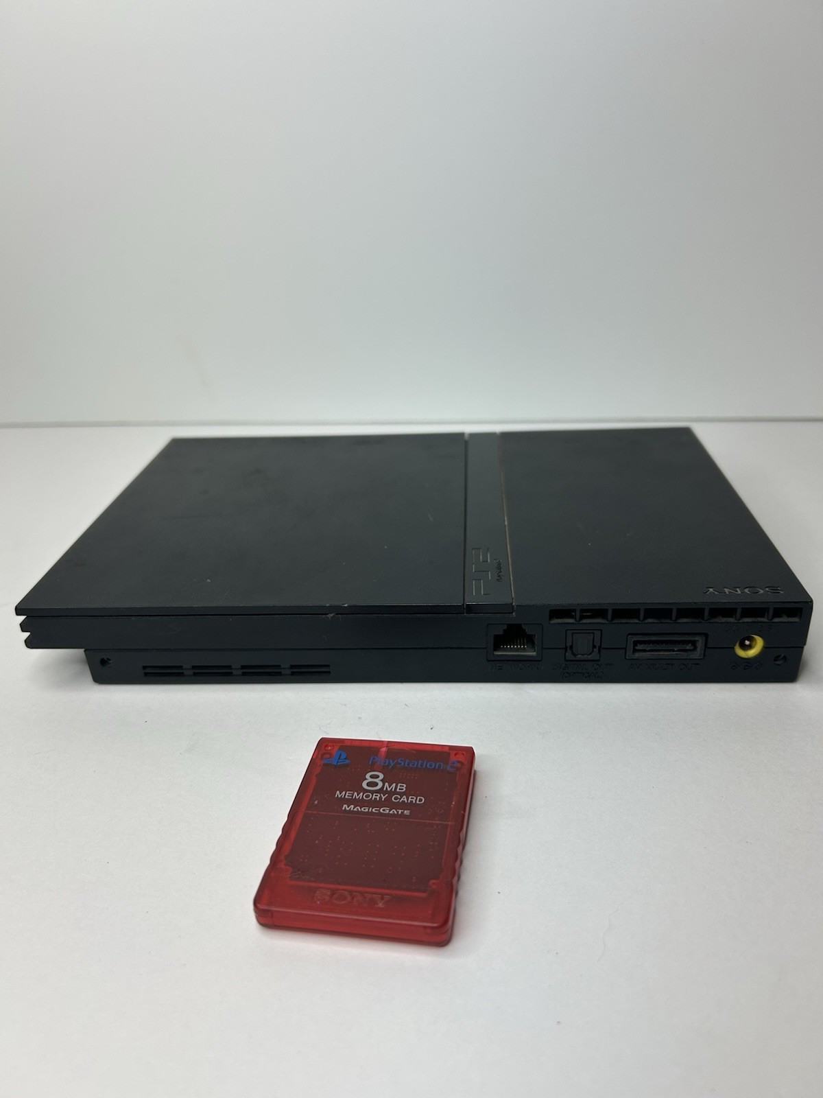 Sony PlayStation 2 PS2 Slim Black Console w/ Controller Cables 8MB Memory Card