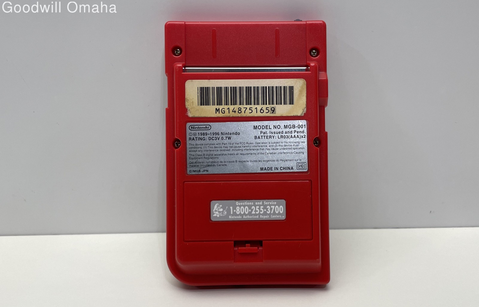 Nintendo Game Boy Pocket MGB-001 Red Handheld Console -TESTED- READ DESCRIPTION!