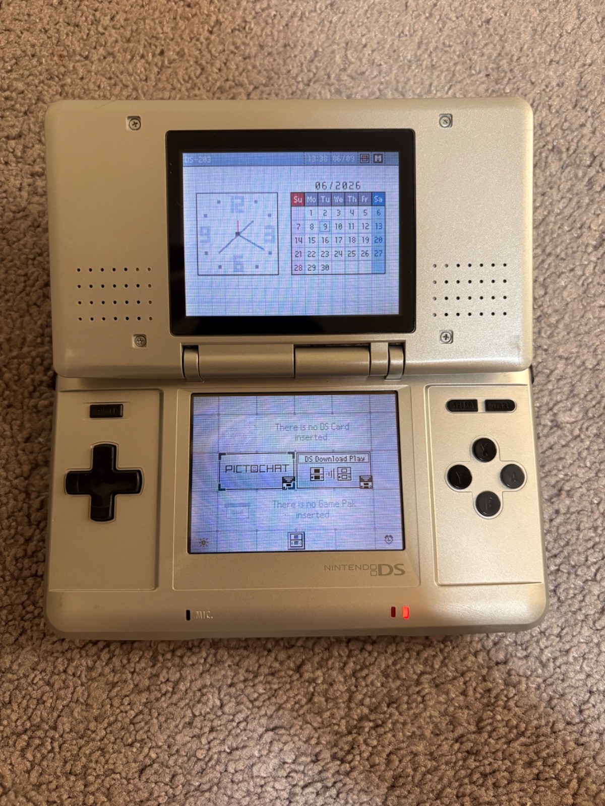Nintendo DS Silver Handheld System – Great Condition! – TESTED AND WORKING (#1)