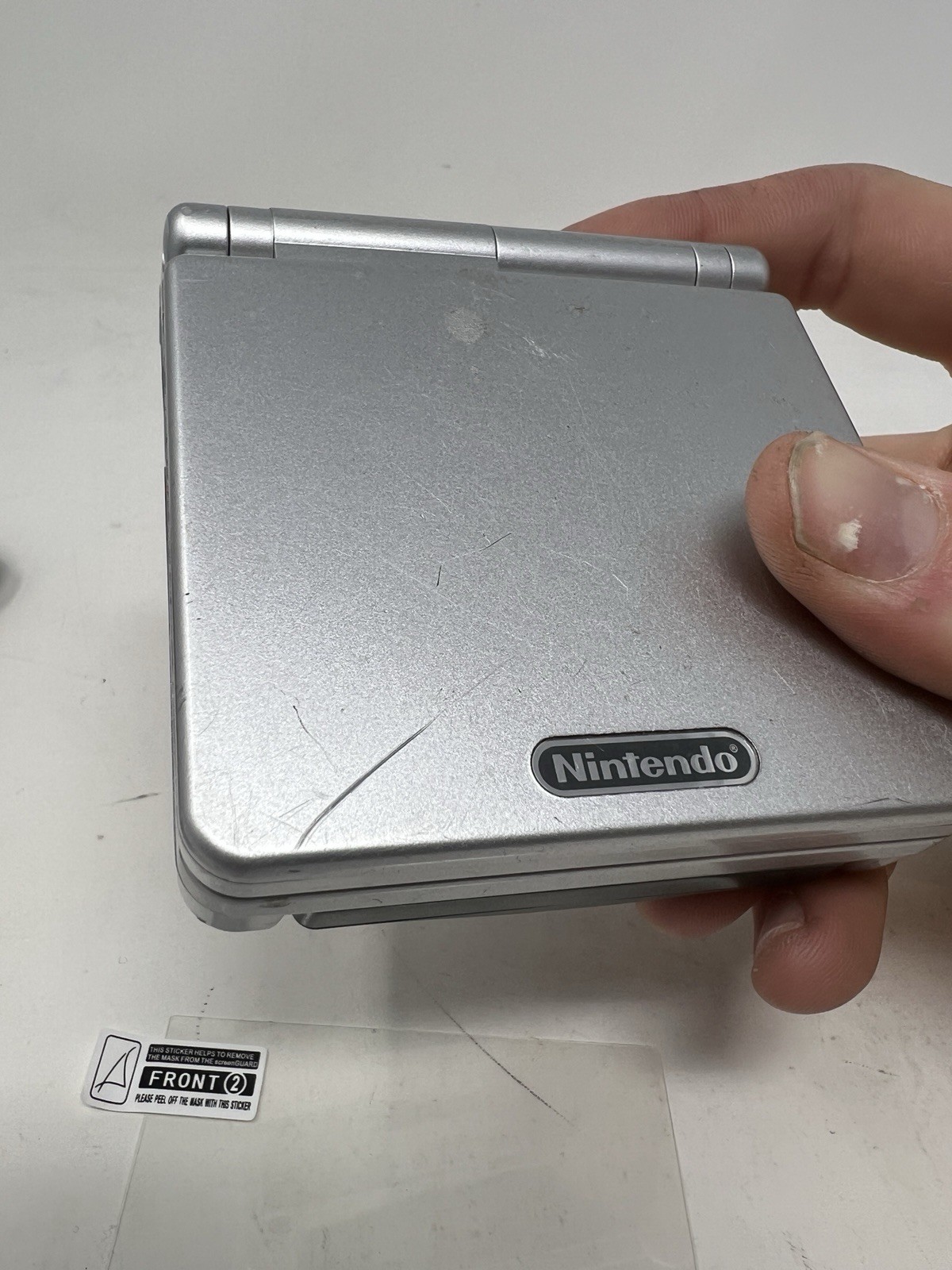 Nintendo Game Boy Advance SP Platinum Silver AGS 001 Working + Charger