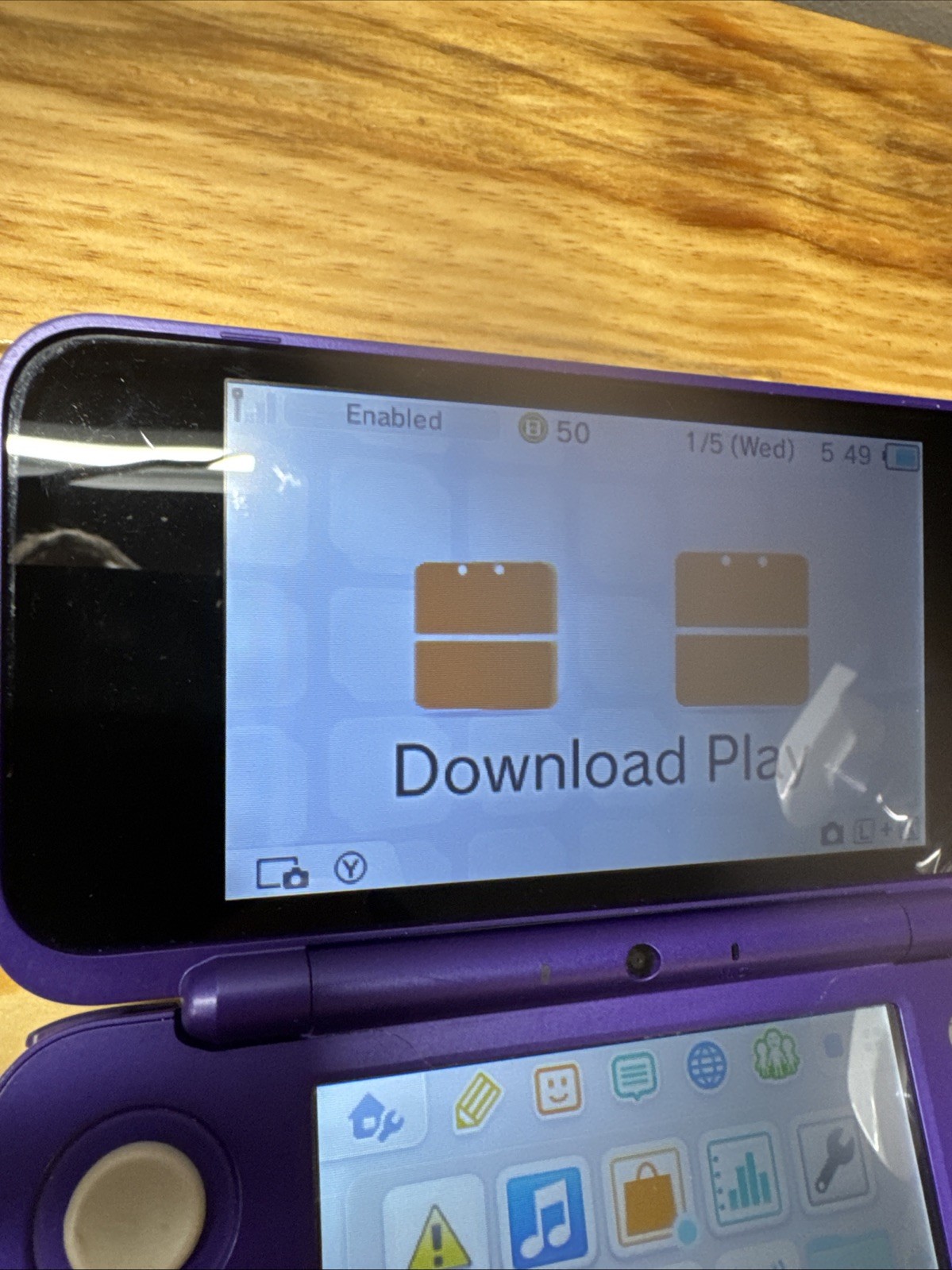 Nintendo New 2DS XL Purple Handheld Console with Charger and Stylus