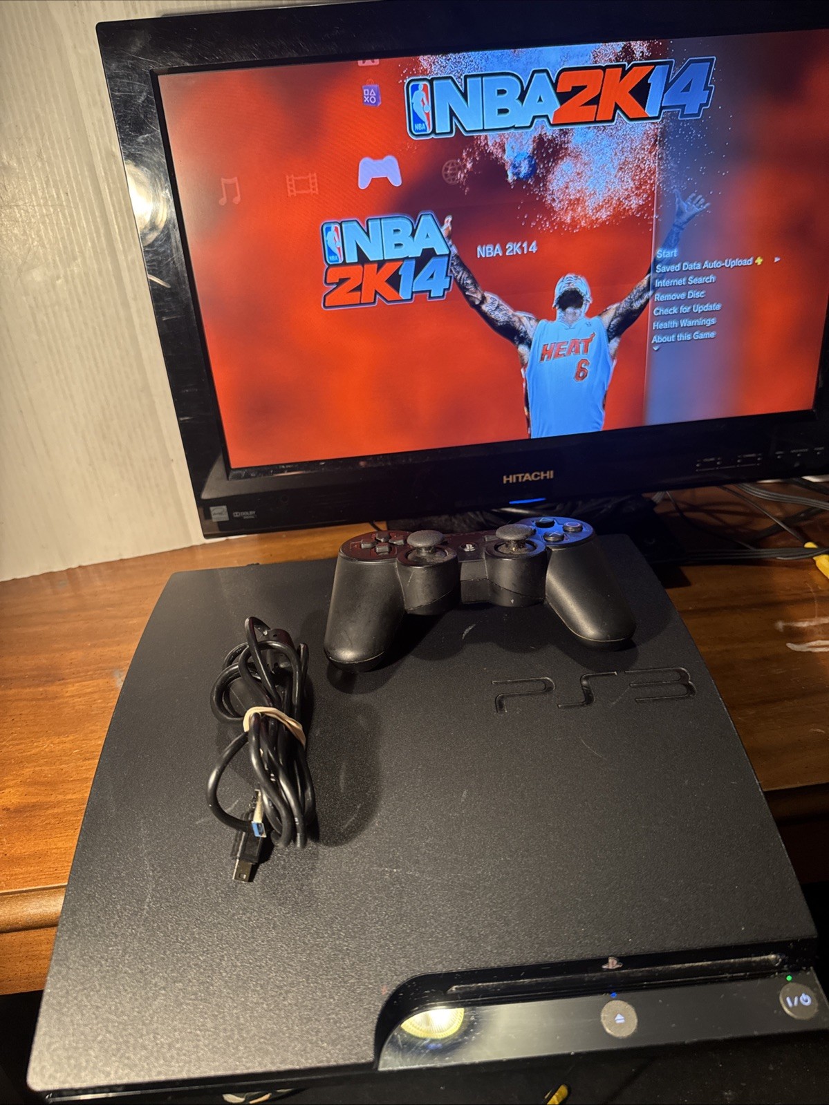 PS3 Black CECH 2500A 160GB Console Slim W Cables And 1 Comtrol