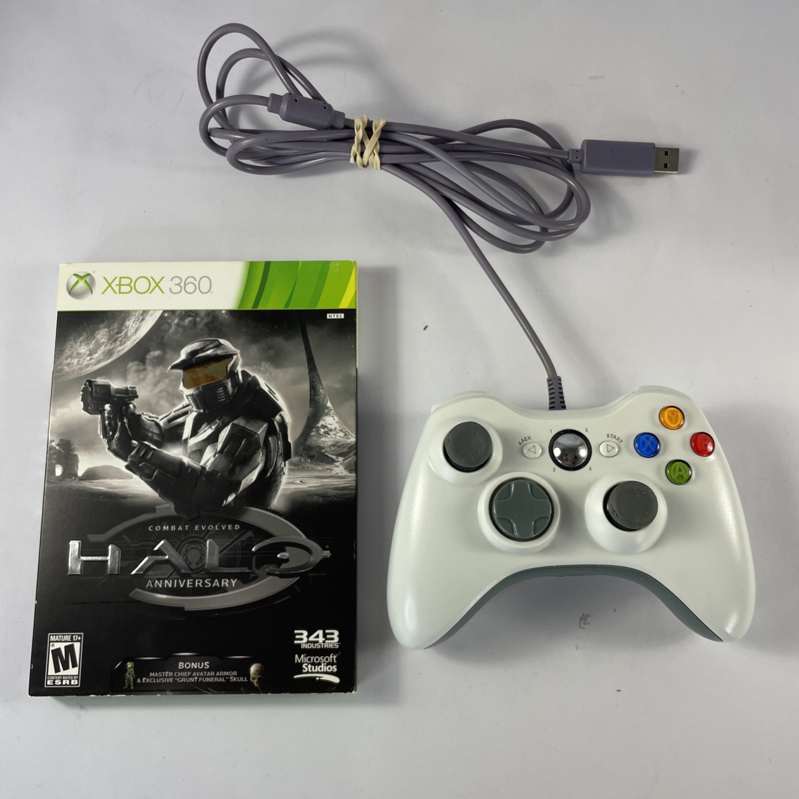 Microsoft Xbox 360 60GB White Console W Halo 4 Skin & Halo Combat Evolved TESTED