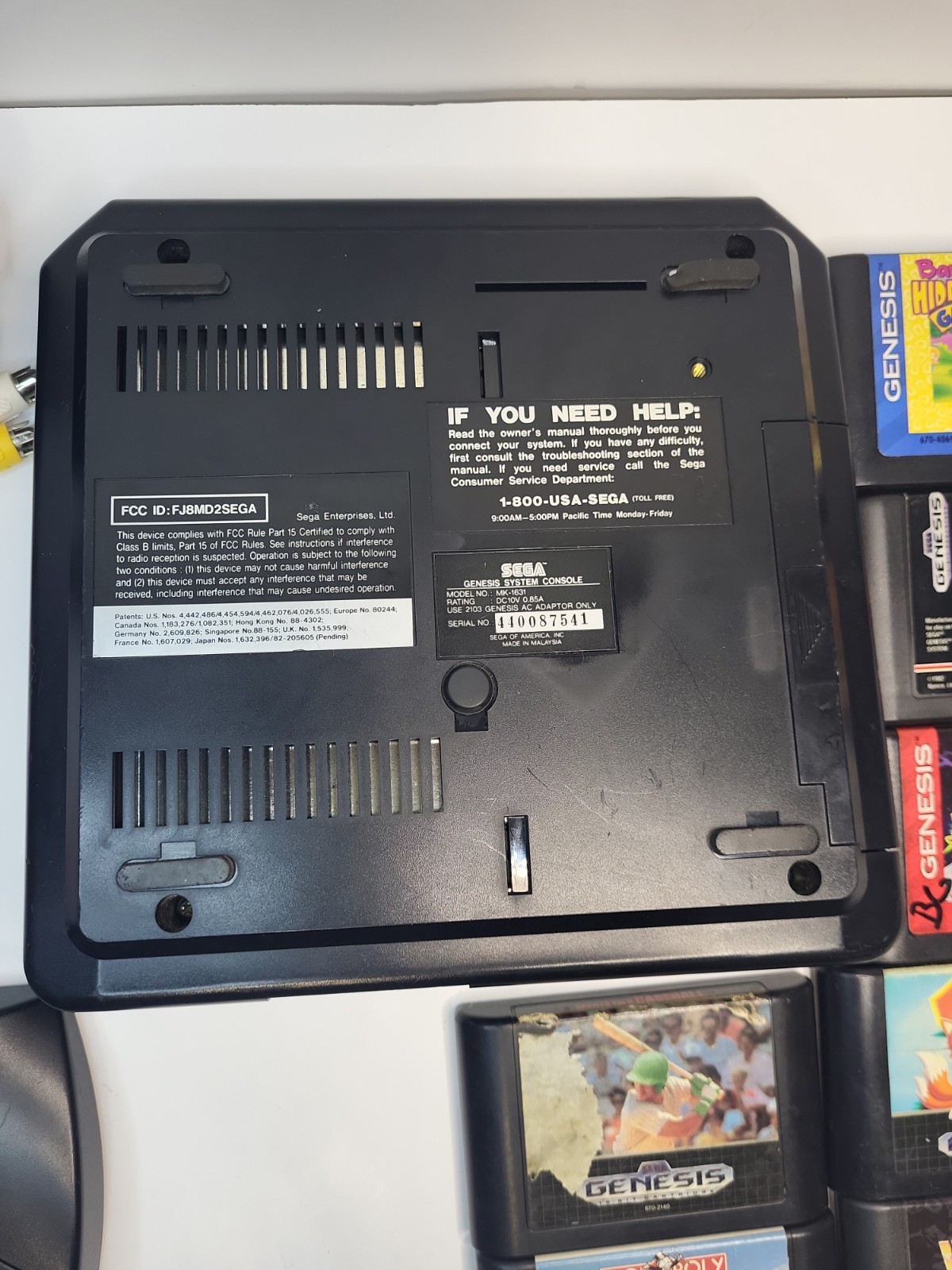 Sega Genesis Model 2 Console Bundle Tested Working 7 Games, SG6 Stick Controller