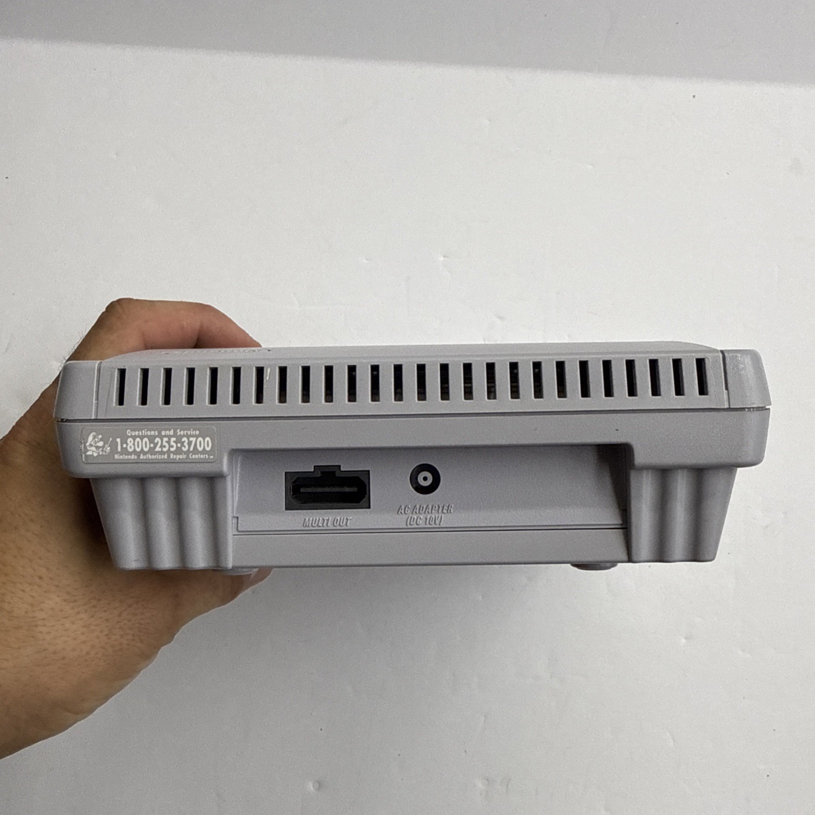 SNES – Super Nintendo Mini Jr Console Gray Cables Game Controller Tested #2942