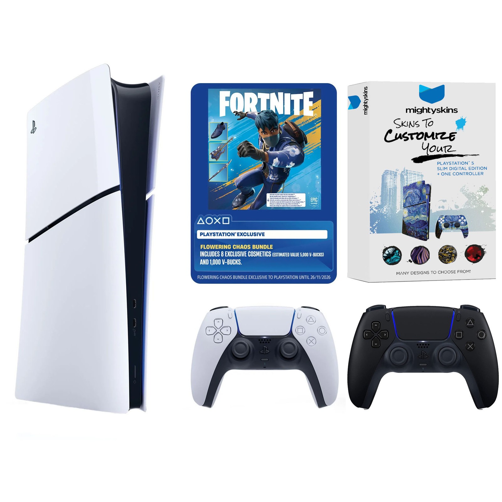 Sony PlayStation 5 Digital Fortnite Bundle + Extra Controller – Midnight Black