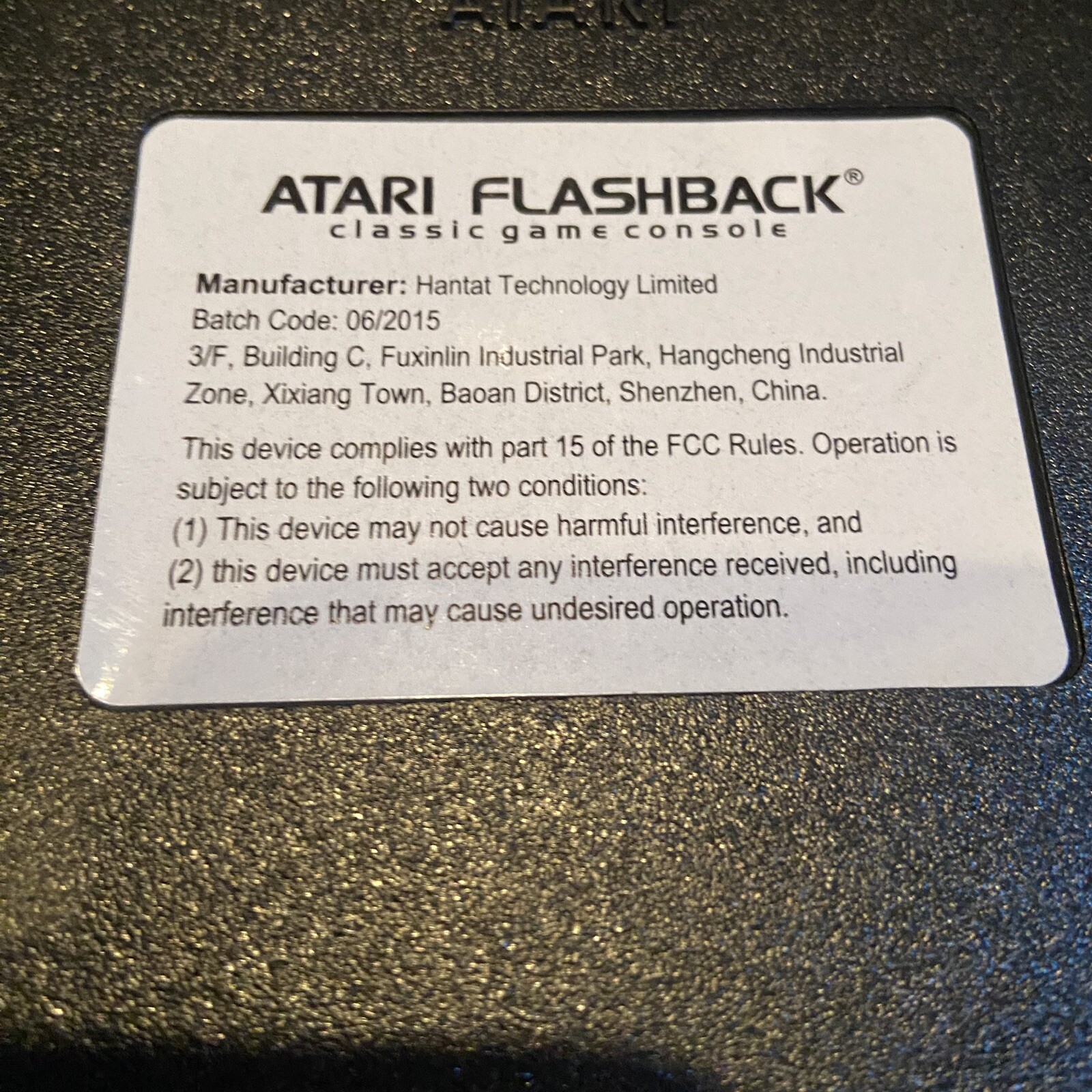 Atari Flashback Classic Game Console & Power Cord 2 Wireless Controllers 06/2015