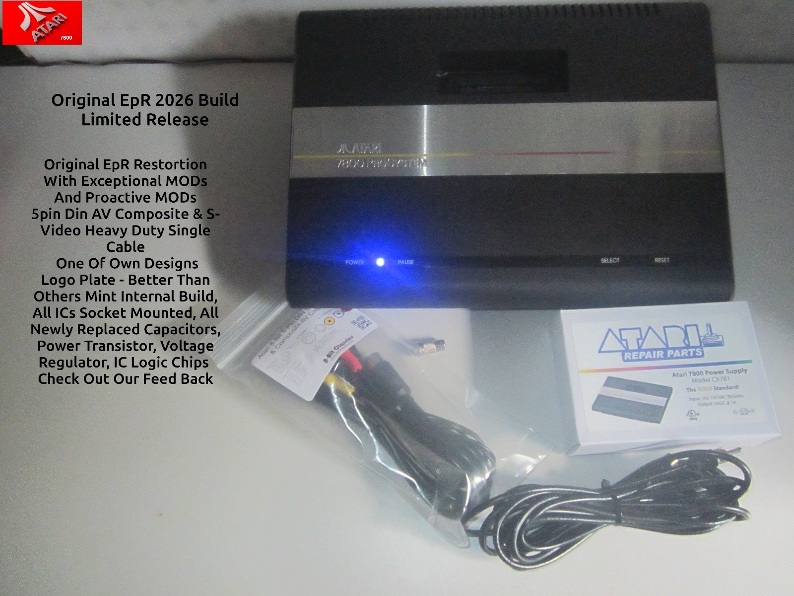 Atari 7800 Limited Reconditioned UAV New PS Max’d Proactive