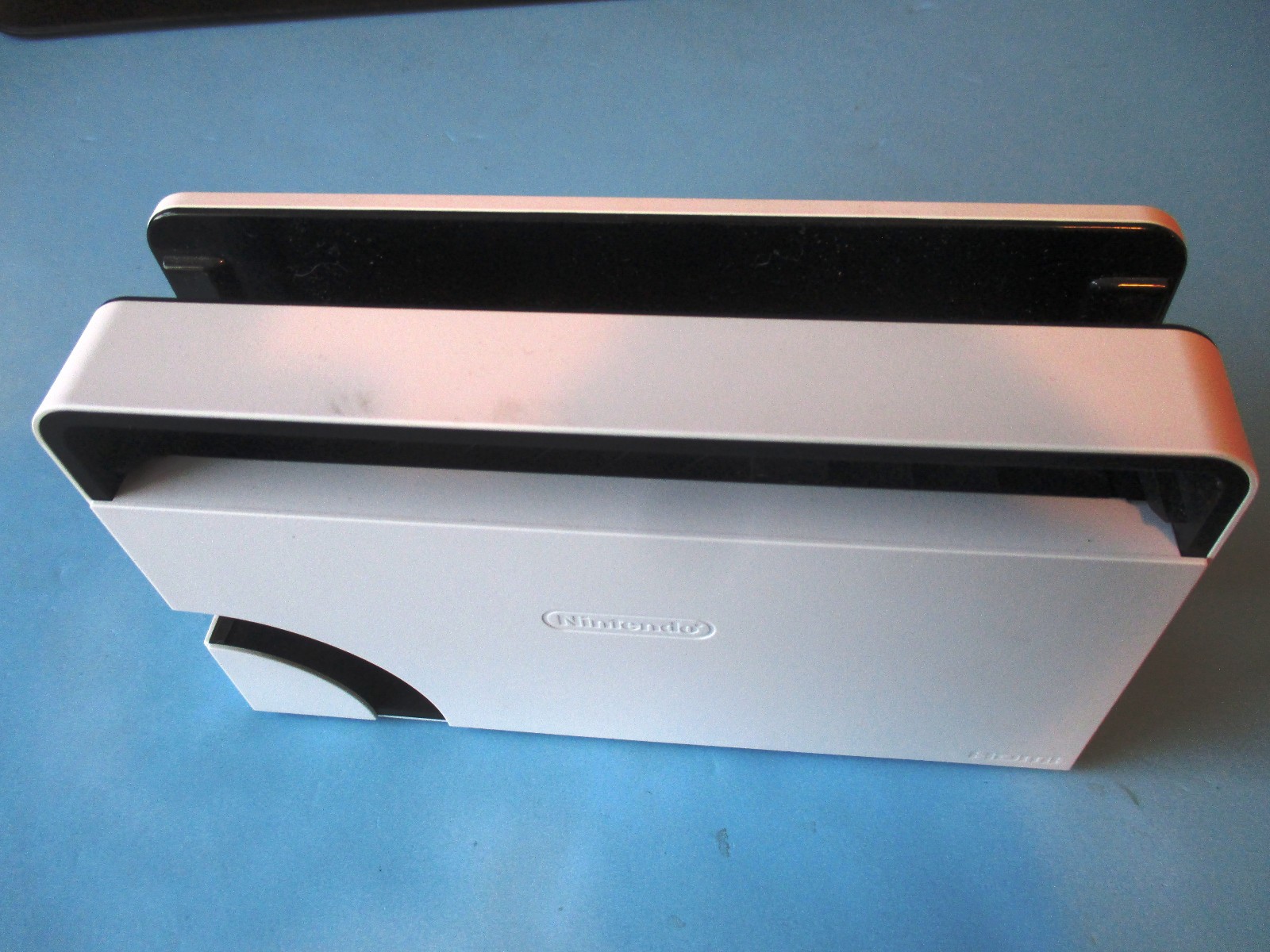 Nintendo Switch OLED System Black Console in Box w/White Joy-Cons + Dock +