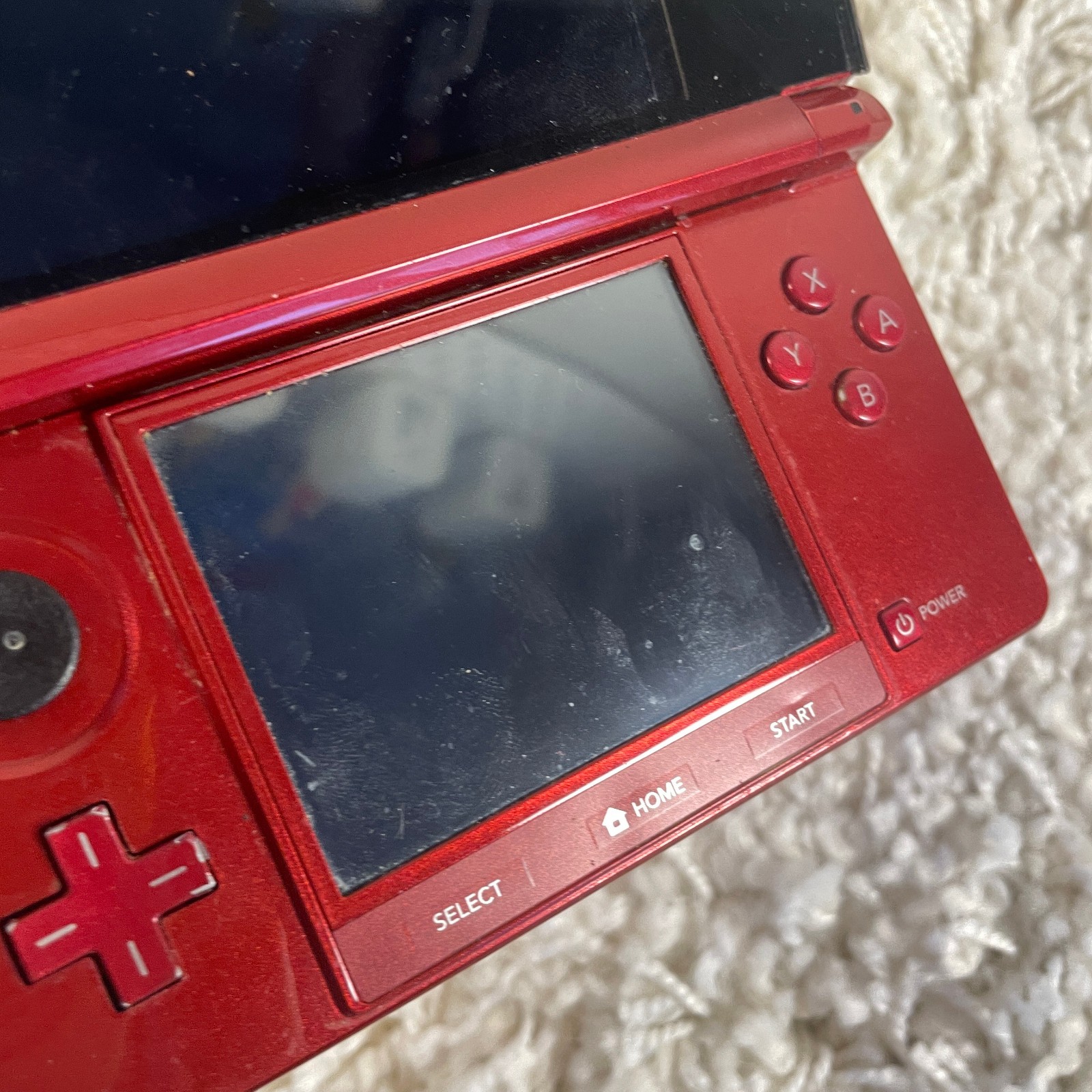 Nintendo 3DS Flame Red Handheld Console System CTR-001 Tested
