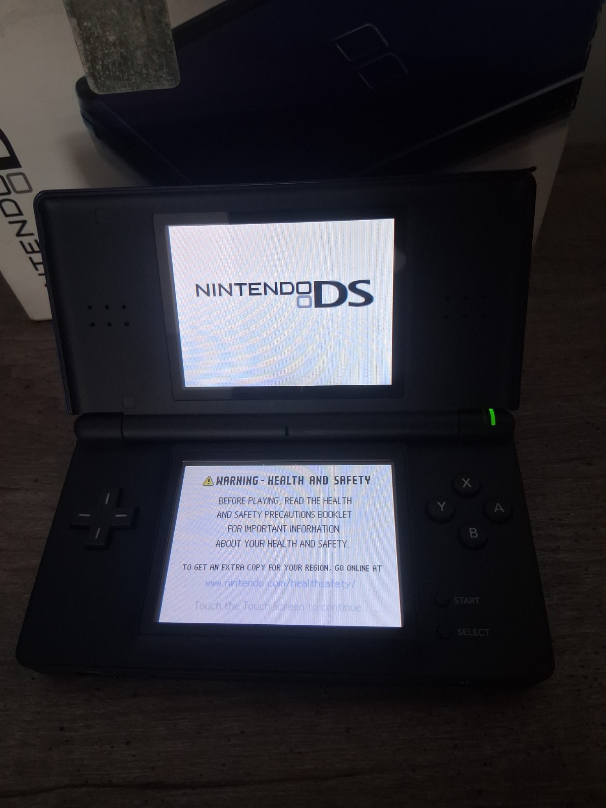 NINTENDO DS LITE SYSTEM COBALT BLUE BLACK CONSOLE ORIGINAL BOX USG-001