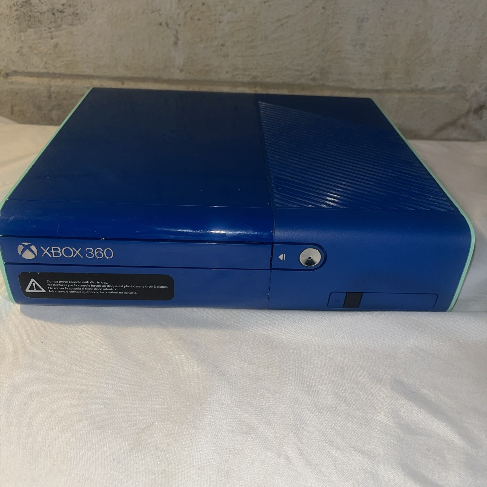 Microsoft Xbox 360 E Blue & Green Special Edition Console Matching Controller