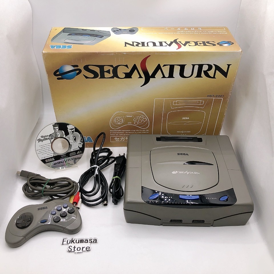 Sega Saturn Console System HST-3200 Box Japan NTSC-J Gray Japanese Tested n2